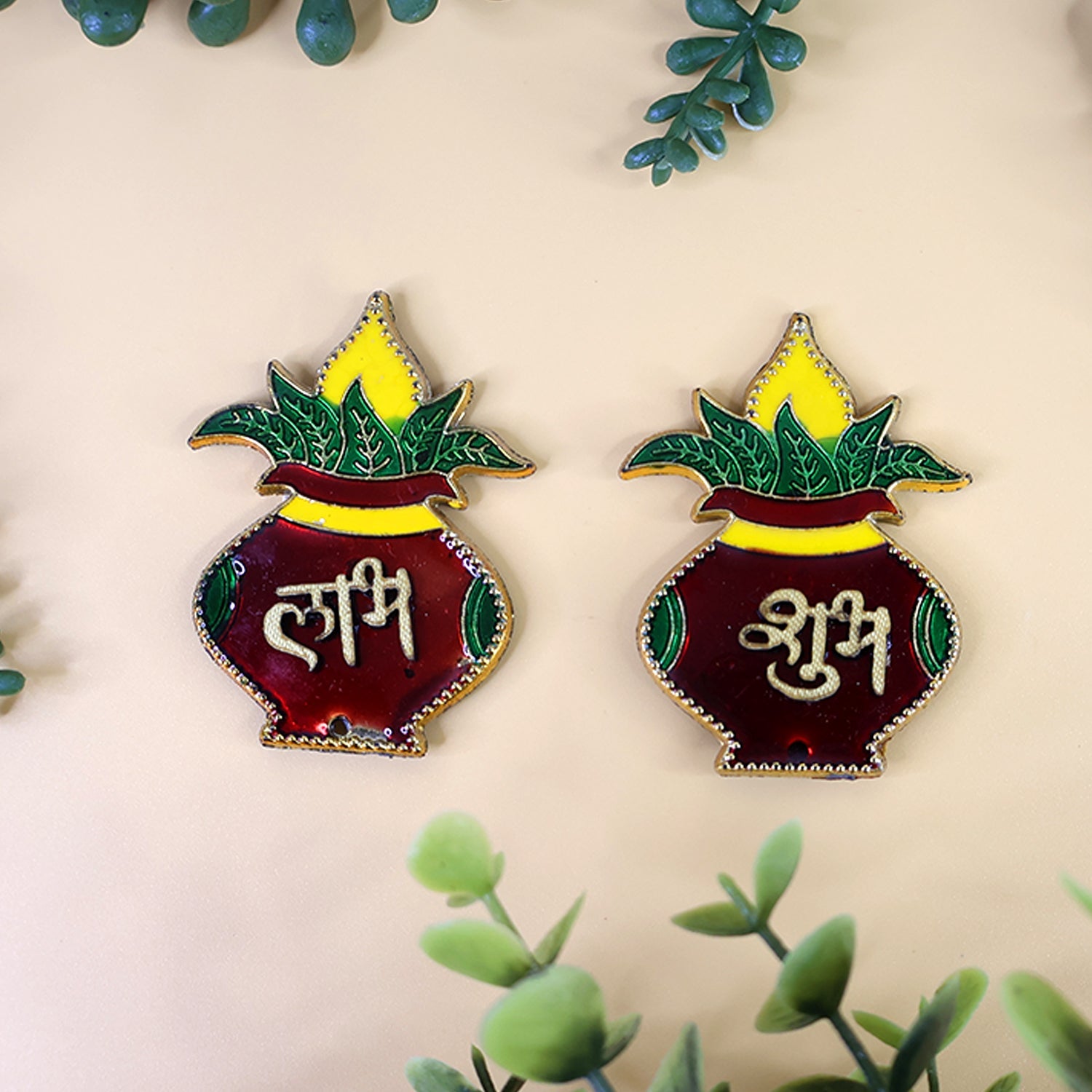 Shubh Labh Kalash Shaped Wall Hangings (2 Pc) Shubh Labh Kalash Shaped Wall Hangings (2 Pc)